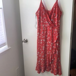 Red floral dress